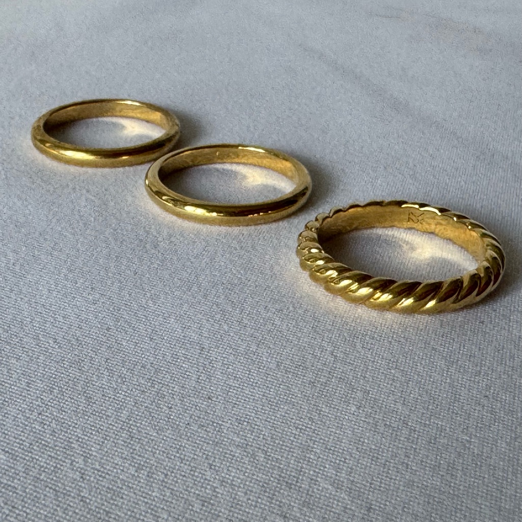 Miranda Frye Gold Stacking Rings Size 7